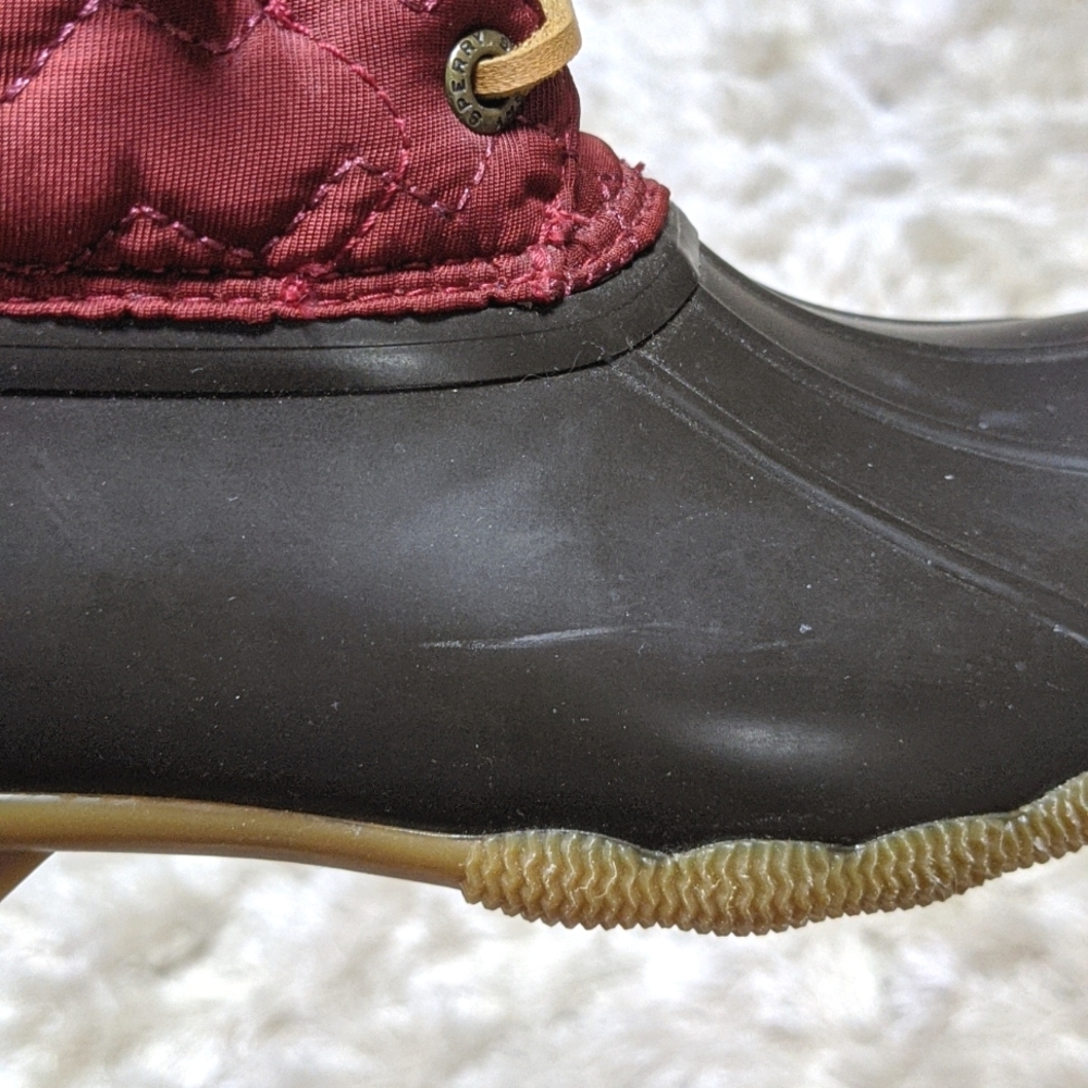 Women's Sperry Top Sider Saltwater Chevron Red Boots 6 - Picture 4 of 9
